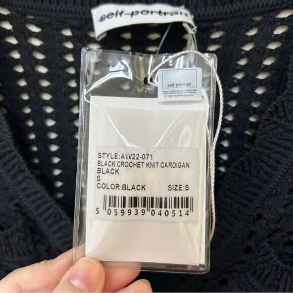 NWT Self-Portrait Black Cropped Sweater - Picture 9 of 10